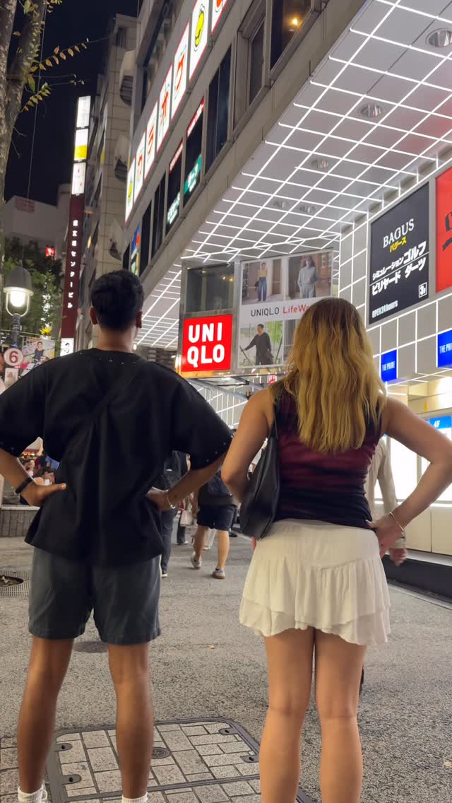 Instagram post by @katlinandsourabh for UNIQLO. Caption reads: Take my money 💵 😩@uniqlo 🫶🏽

#uniqlo #japan....