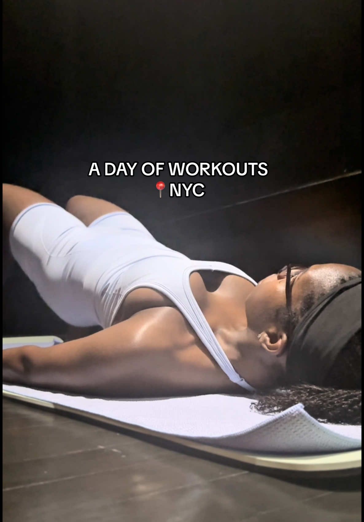 TikTok post by @rosemarie.tv for Blank Street. Caption reads: A day of workouts!  Studio: @Y7 Studio® ....