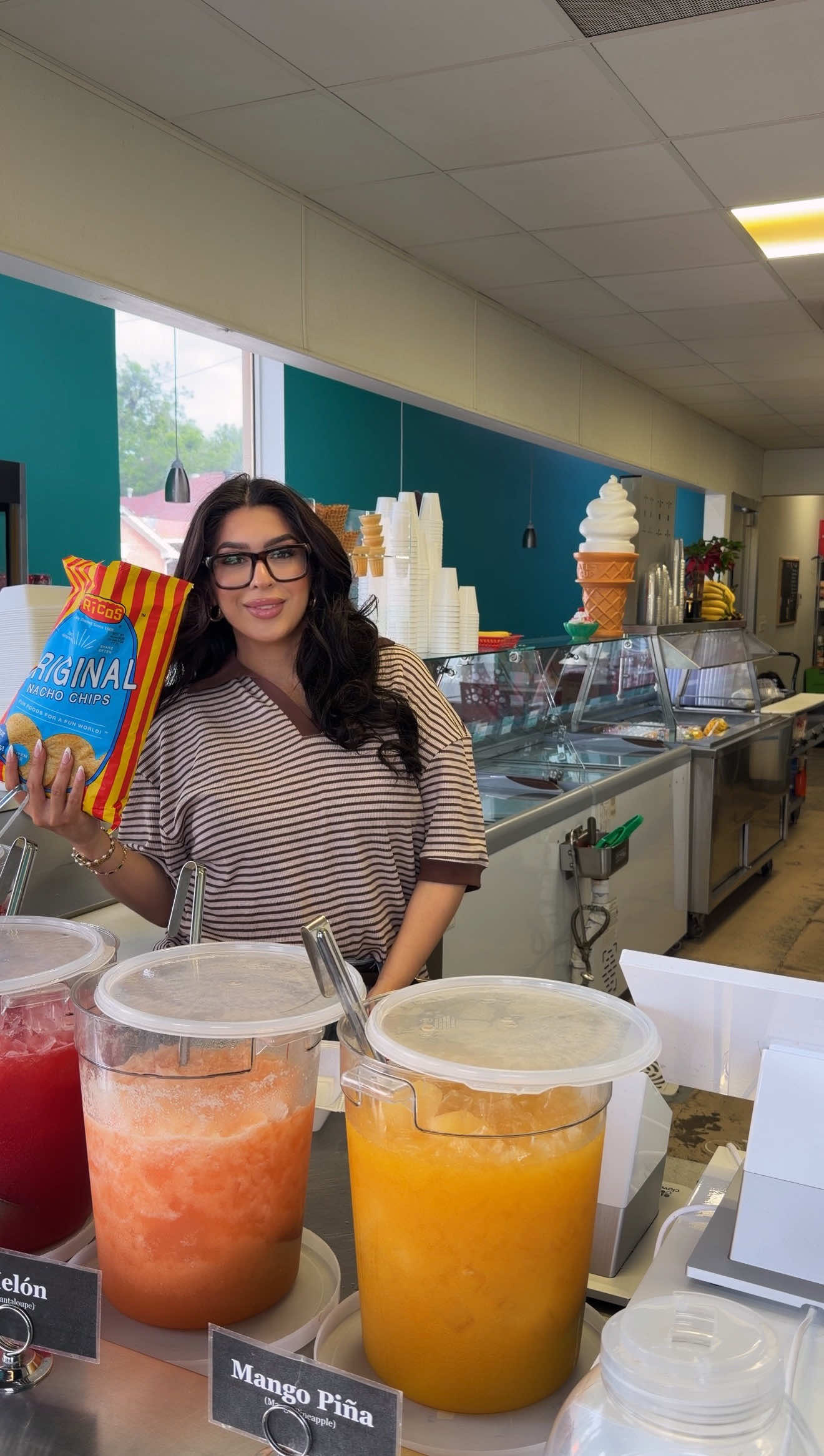 TikTok post by @evelynjuarezofficial for H-E-B. Caption reads: [...] hit 🤤​ You can find them at @H-E-B ,....