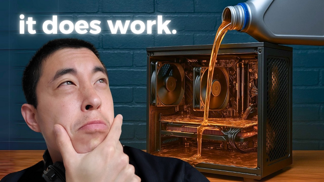 YouTube post by @mryeester for AnkerMake. Caption reads: Why isn't Motor Oil used to cool down PCs?.