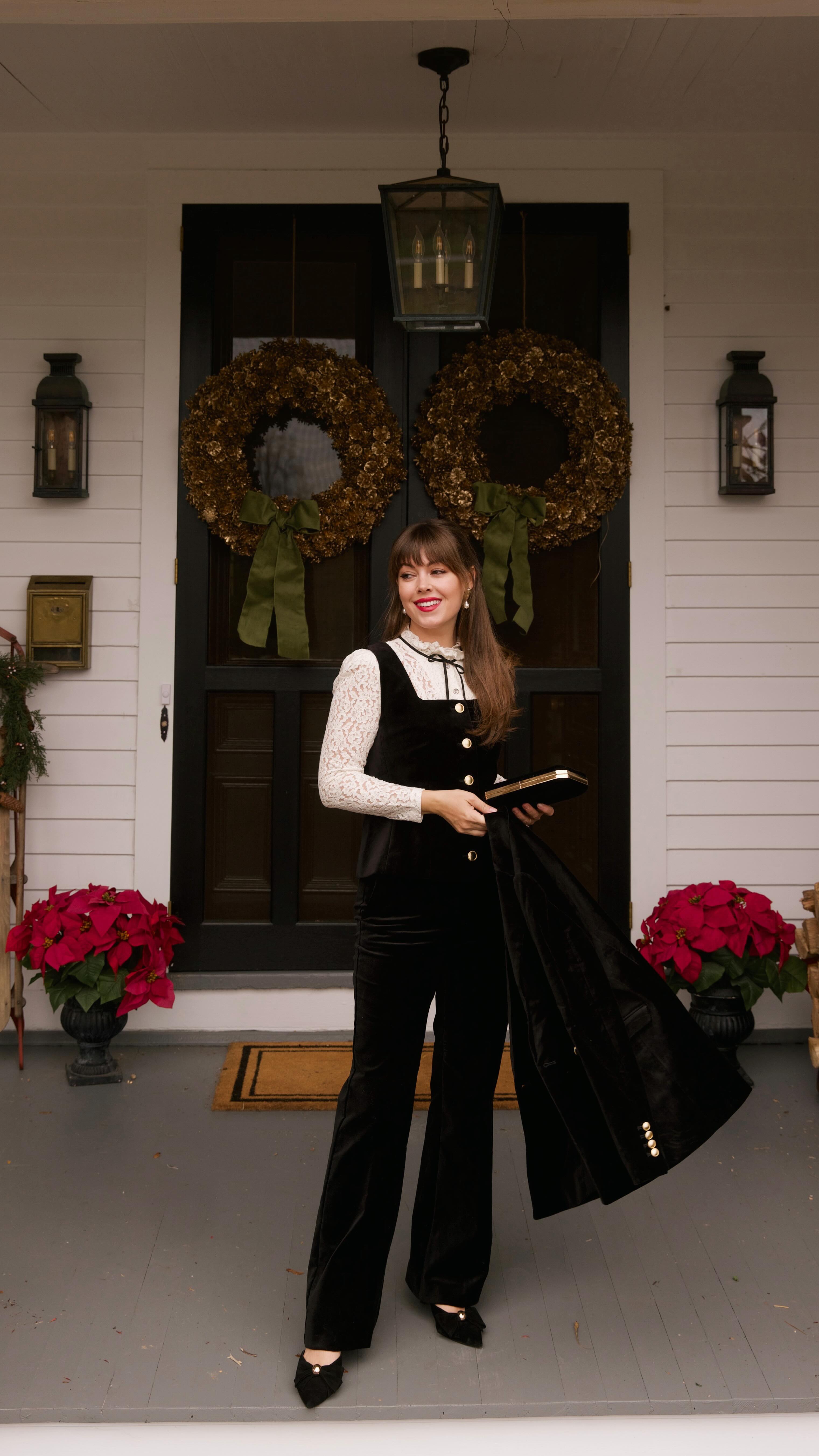 Instagram post by @jennycipoletti for Ann Taylor. Caption reads: Tis the season to RSVP ‘best dressed.’ @anntaylor....