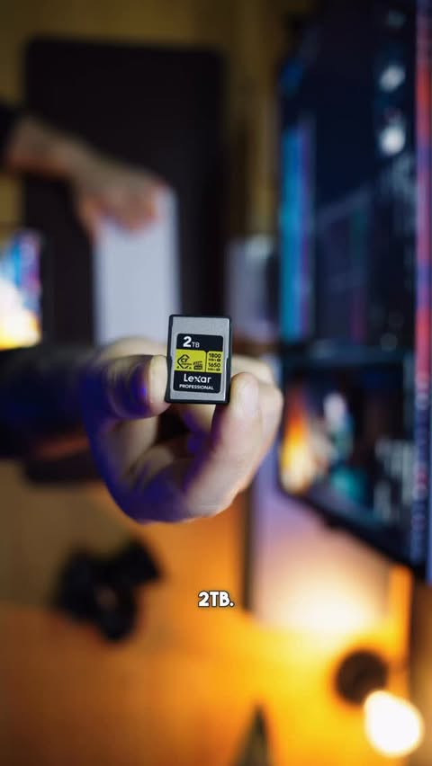 Instagram post by @filmmkrs for Lexar. Caption reads: At first, 320GB felt huge. But @lexarmemory just....