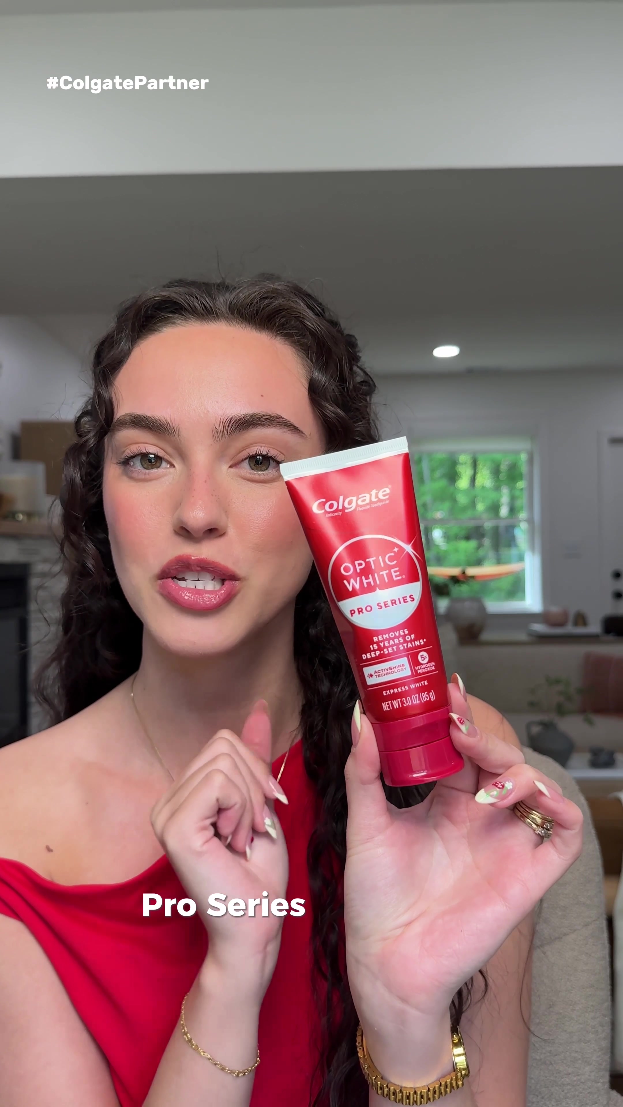 TikTok post by @kianadalleave for Colgate-Palmolive. Caption reads: #ad #ColgatePartner this demo made teeth whitening....