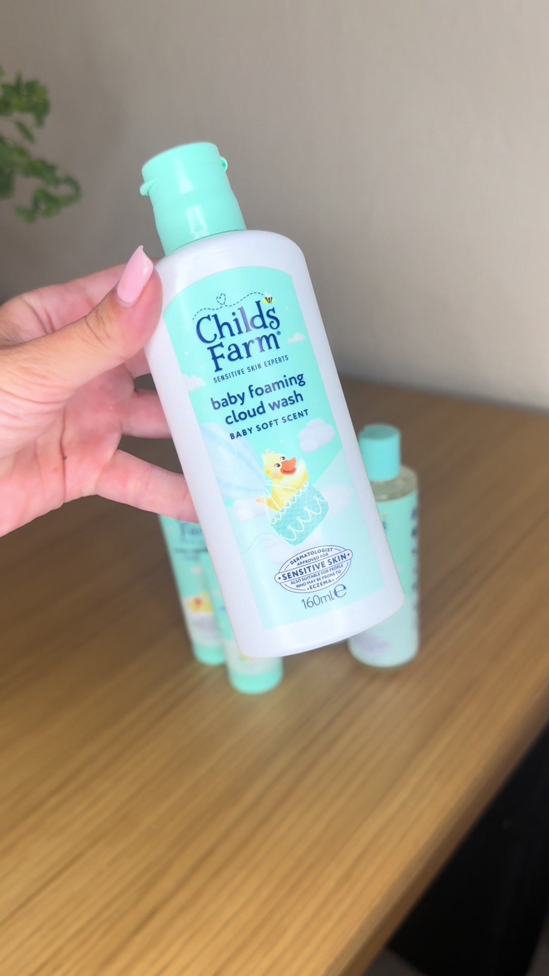 TikTok post by @maisiebellex9 for Childs Farm. Caption reads: [...] without our foaming cloud wash. ☁️🧼....