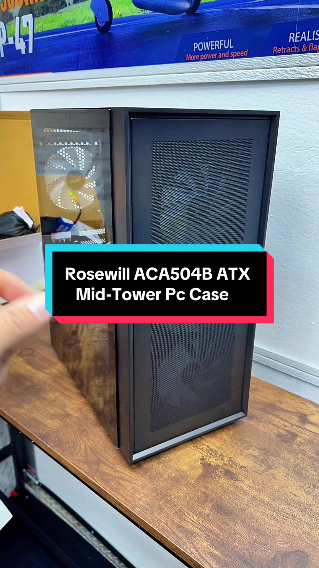 TikTok post by @hardwick606 for Newegg. Caption reads: #gaming #pccase #pcbuild #pcgaming #sale @Newegg,....