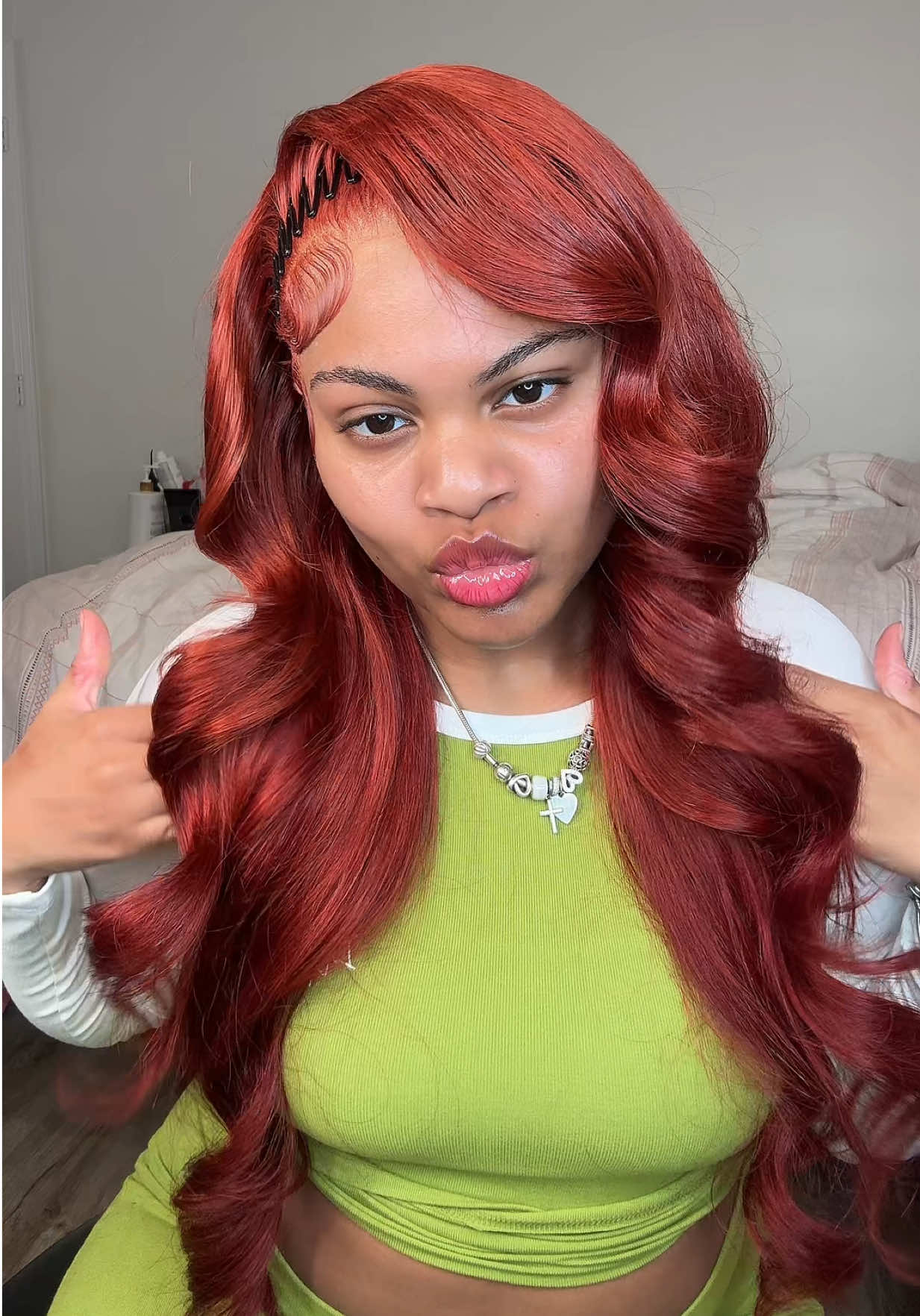 TikTok post by @misslonik for Amanda Hair. Caption reads: THIS COLOR!!! It’s that season 🍂 @Amanda Hair....