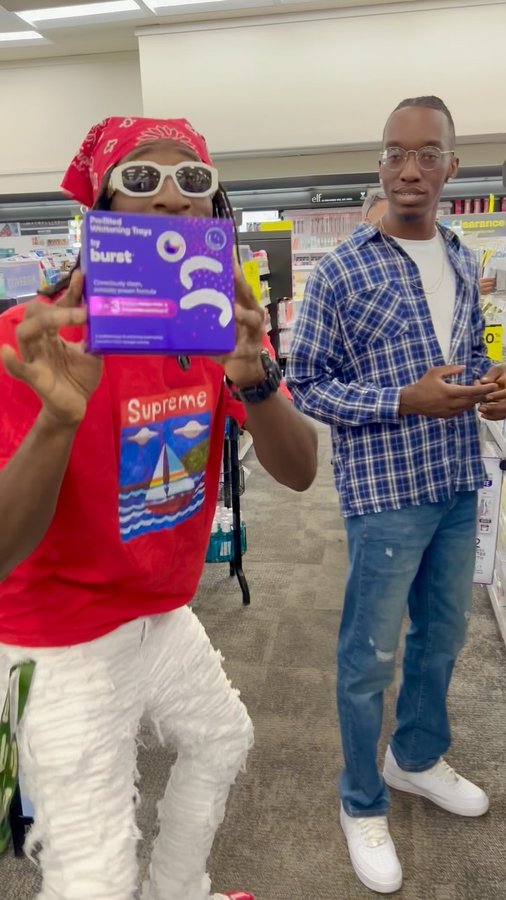 Instagram post by @swisher3x for Burst Oral Care. Caption reads: [...] Do You Use? The Only Right Answer Is....