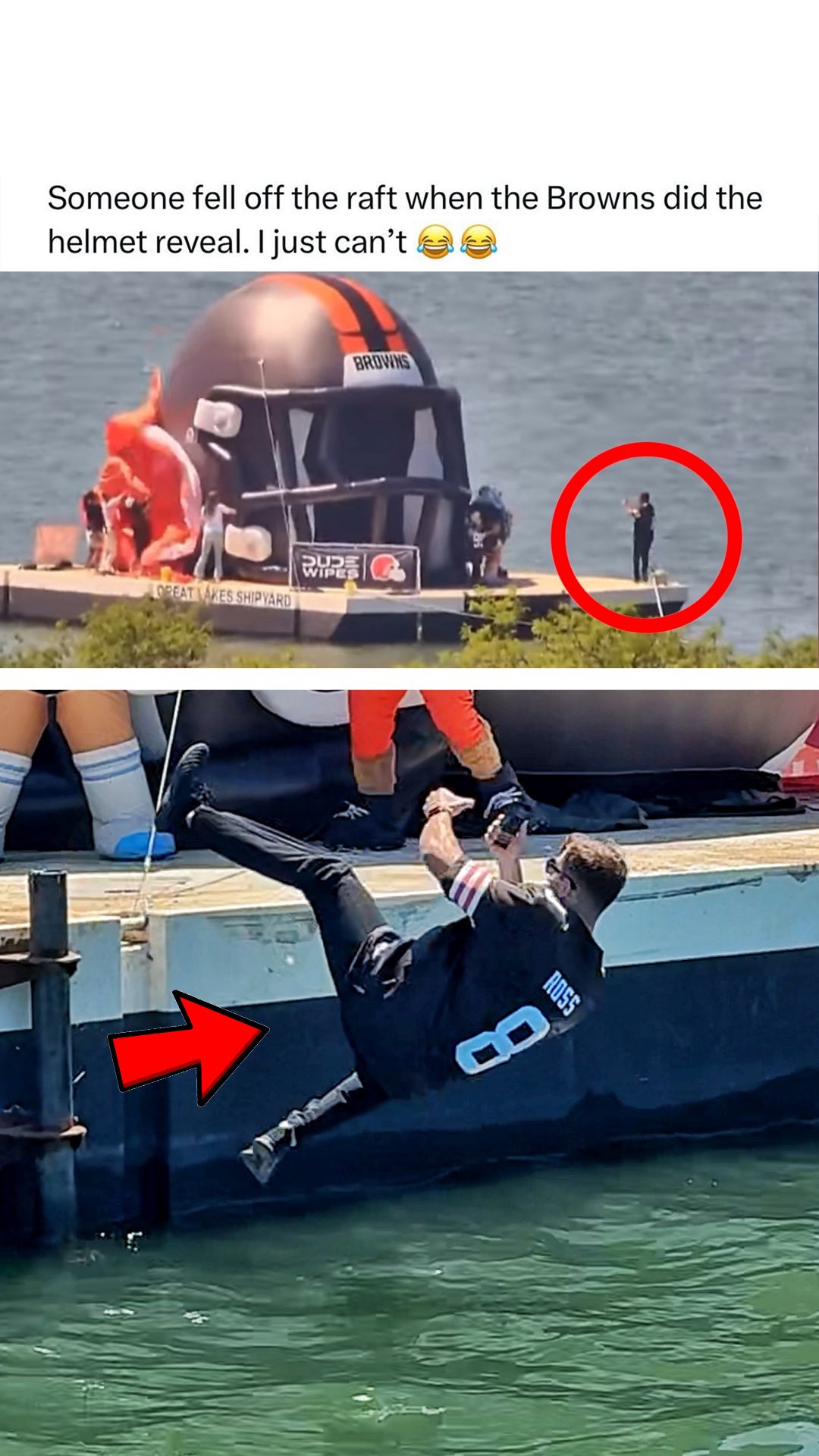 Instagram post by @rosssmith for Dude Wipes. Caption reads: DUDE I wiped out on Live TV 😂 while revealing the....