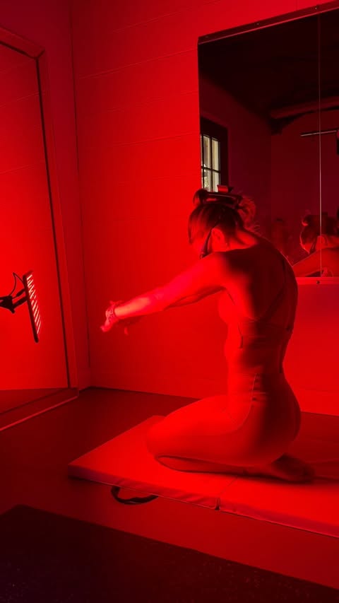 Instagram post by @riley_catherine for OUAI. Caption reads: The perfect morning: 
-Gentle wake up
-Look good,....