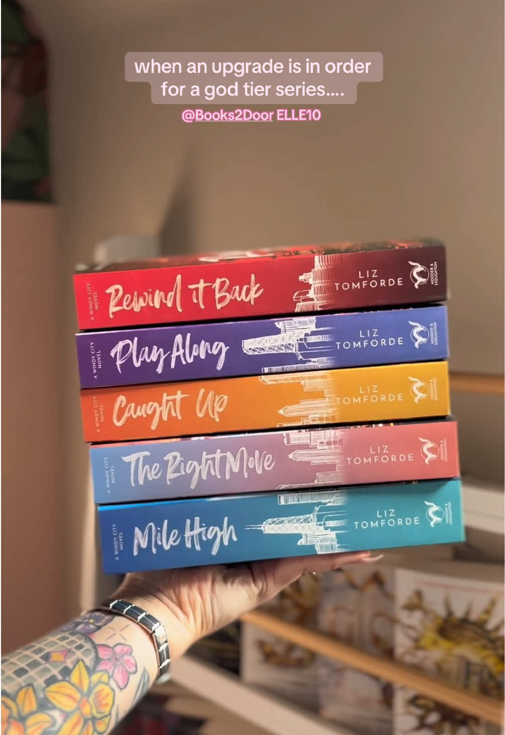 TikTok post by @what_elle_reads for Books2Door. Caption reads: Thank you @Books2Door for these STUNNING new....