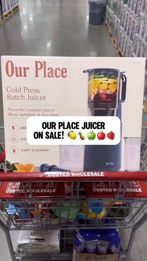 Instagram post by @costcoguide for from Our Place. Caption reads: Comment “JUICER” and I’ll DM you the link! Save....