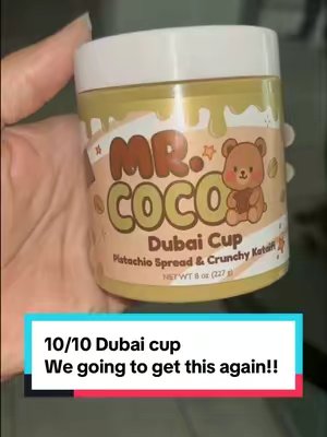 TikTok post by @vibewithmillzz for Mr Coco. Caption reads: [...] @Mr. Coco #dubaichocolate #dubaicup #mrcoco....