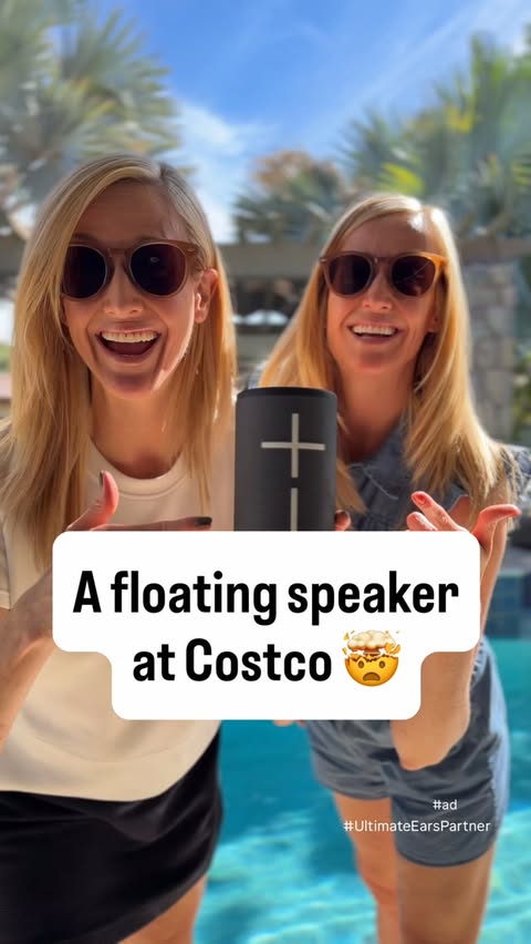 Instagram post by @costco.twins for Ultimate Ears. Caption reads: Pool day just got an upgrade! 💦🔊🙌 We love a....