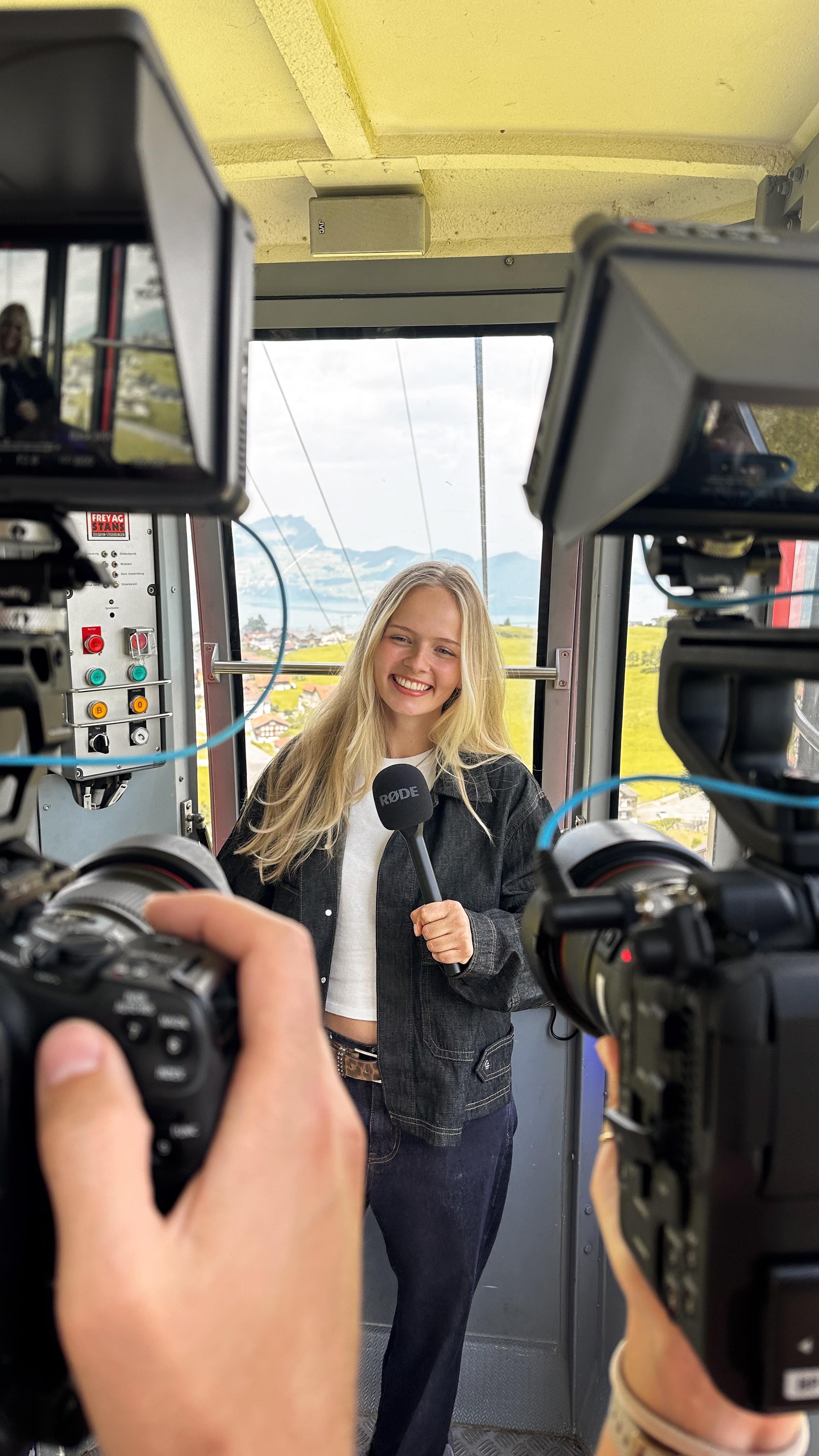 Instagram post by @wemmse for Switzerland Tourism. Caption reads: A behind-the-scenes of a behind-the-scenes? 🤯....