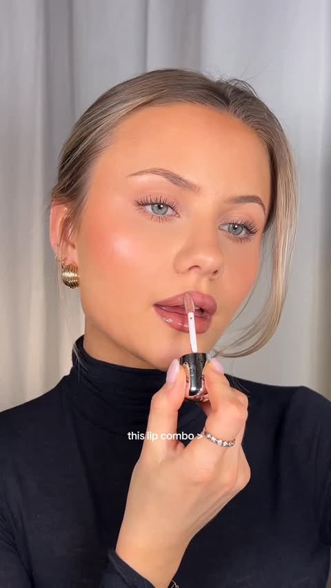 Instagram post by @emblawigum for Kylie Cosmetics. Caption reads: nude lip combos have my heart 💞 @kyliecosmetics....
