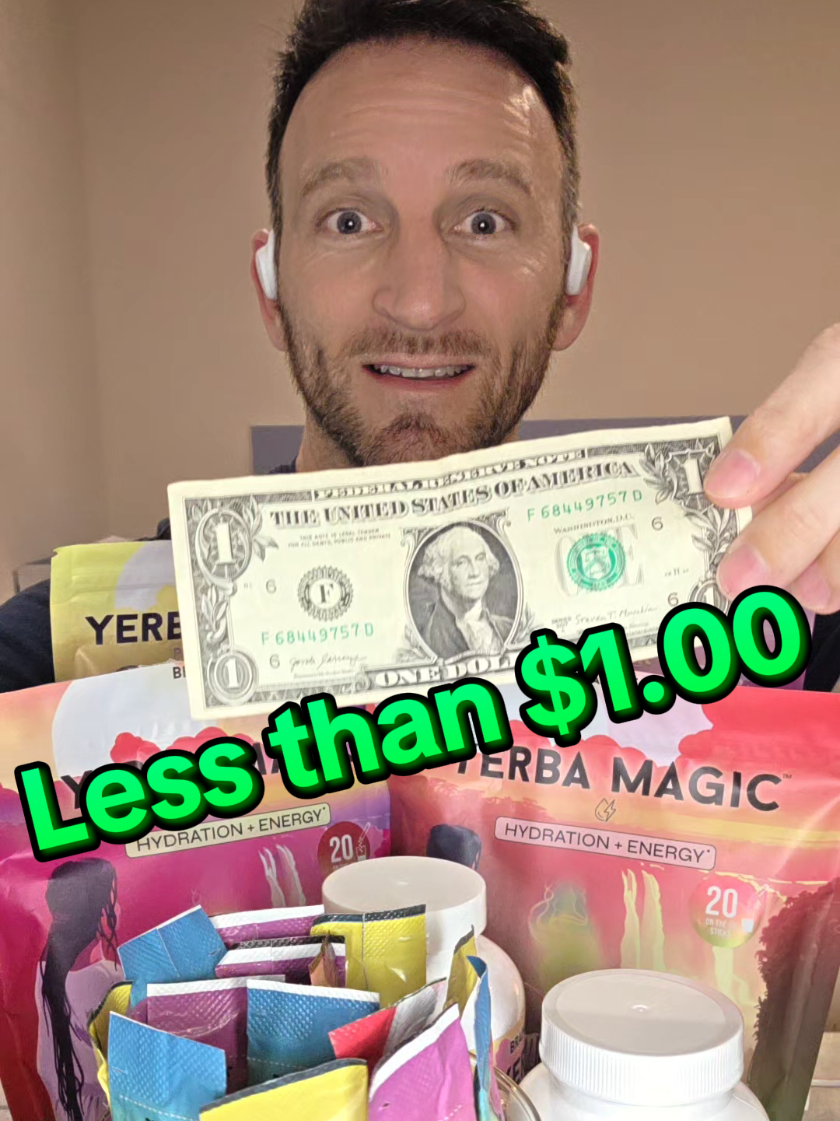 TikTok post by @heathbroome for Brainista. Caption reads: Yerba Magic by Brainista! Clean, All-Natural,....