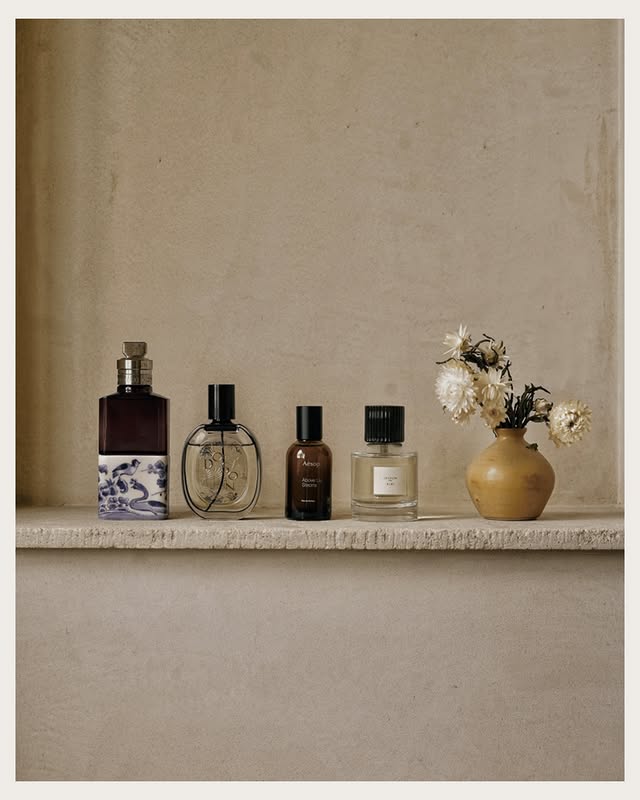 Instagram post by @lepetitfika for Diptyque. Caption reads: [...] - Soie Malaquais @driesvannoten Doson....