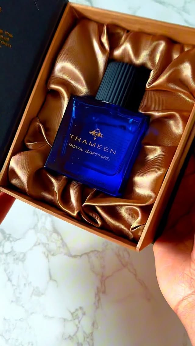 Instagram post by @prismascents for So Avant Garde. Caption reads: Sophistication in a bottle Royal Sapphire by....