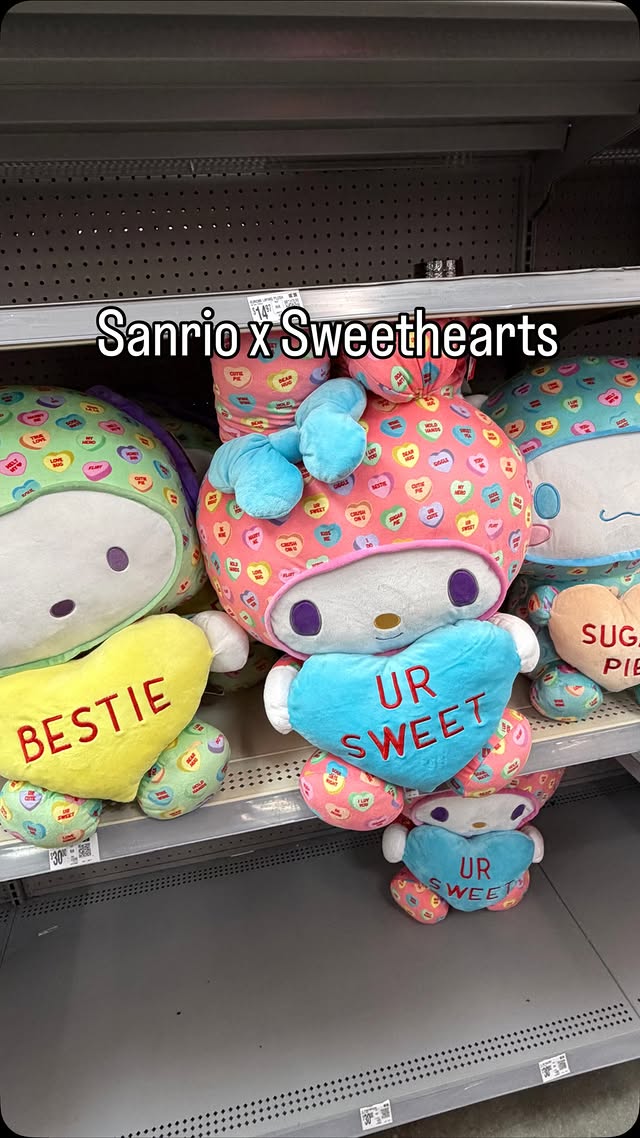 Instagram post by @bri.jarviss for Sanrio. Caption reads: [...] #valentinesdaygifts #sanrio.