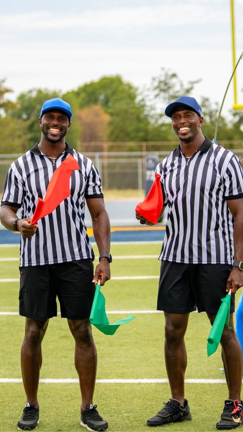 Instagram post by @mccourtytwins for DIRECTV. Caption reads: [...] day debates once and for all. 🏈 🚩....