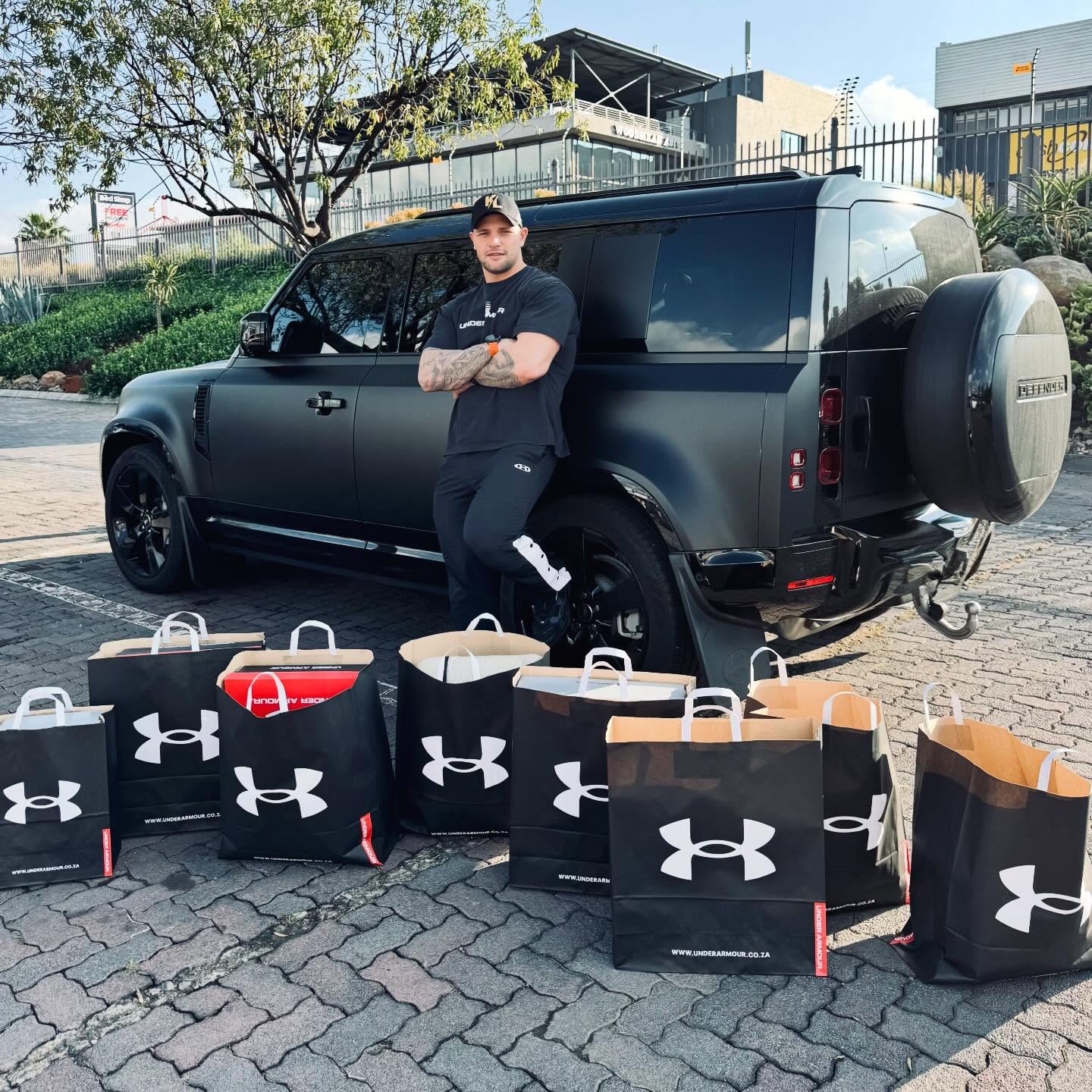 Instagram post by @kevinlerena for Under Armour. Caption reads: [...] respected 🫵🏼 Proudly sponsored by Under....
