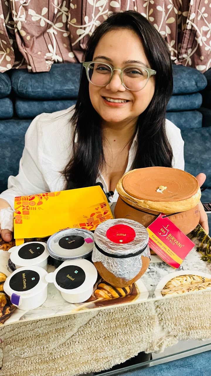 Instagram post by @monicaroshan for Biryani By Kilo. Caption reads: Diwali just got tastier! Introducing Biryani By....