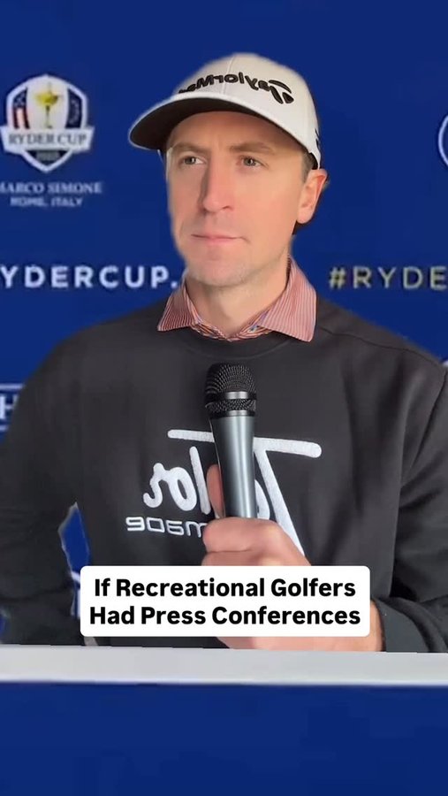 Instagram post by @tomjstewart for TaylorMade Golf. Caption reads: Golf forces you to get creative #golf #golfer #pga.