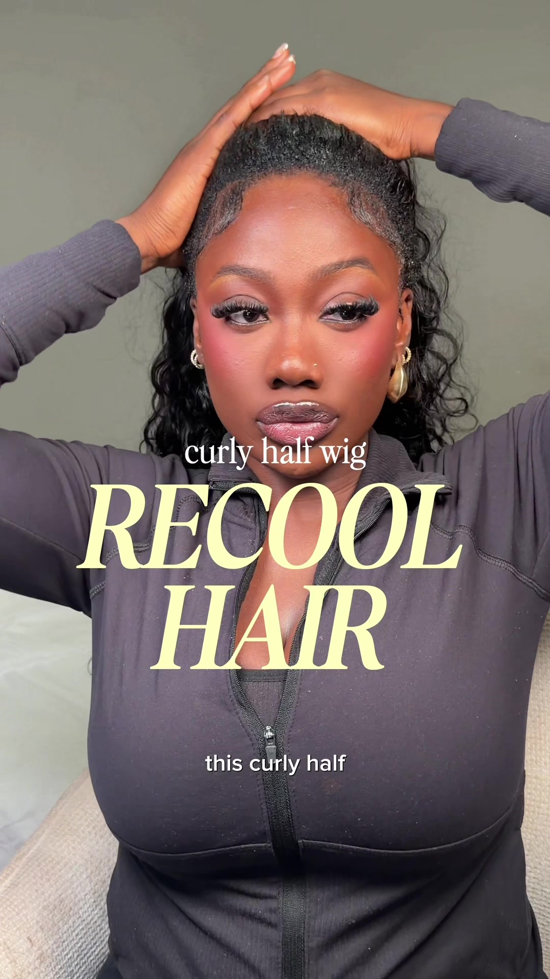 TikTok post by @b0lade for Recool Hair. Caption reads: [...] lightweight & giving my natural hair.....
