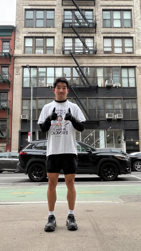 Instagram post by @vinnymui for Strava. Caption reads: the first step is the hardest step and @strava....