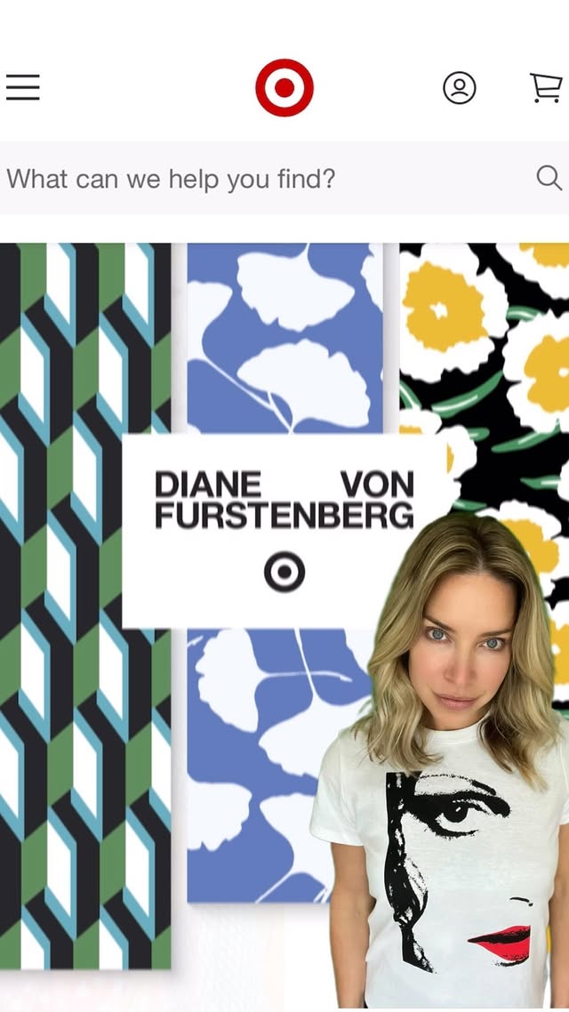 Instagram post by @therealkatewillis for DVF. Caption reads: DVF + Target…Elevate your style without [...].