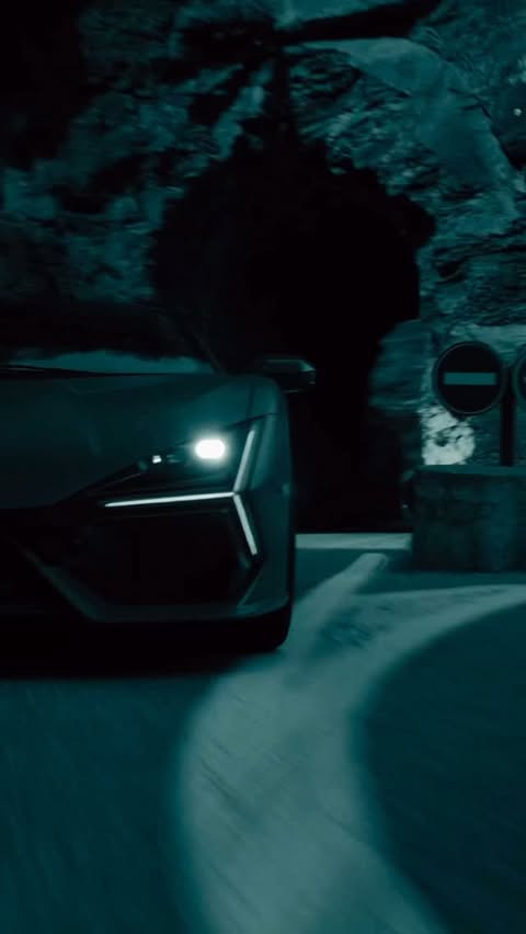 Instagram post by @carfilmmaker for Lamborghini. Caption reads: Lamborghini Revuelto cruising through the French....