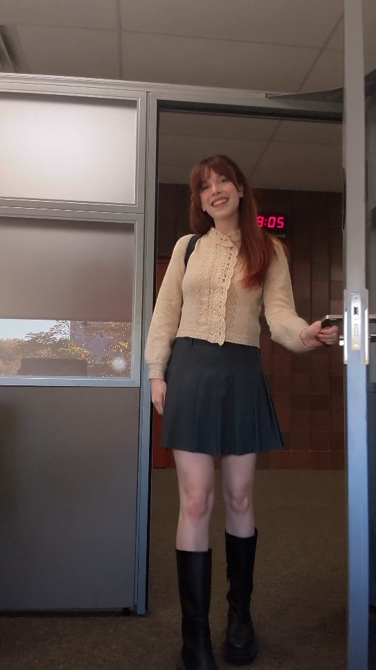 Instagram post by @chapters_of_katie for Simple Retro. Caption reads: [...] though 🧐

Cardigan kindly gifted by....