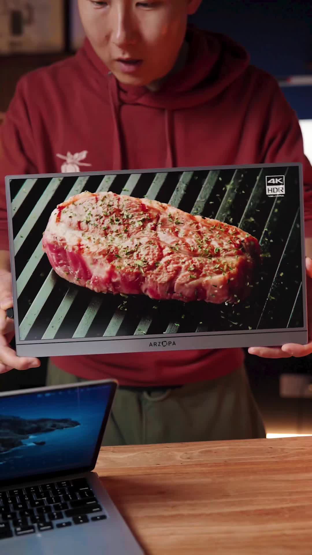 TikTok post by @chidsj for ARZOPA. Caption reads: [...] your laptop into a dual-screen setup!....