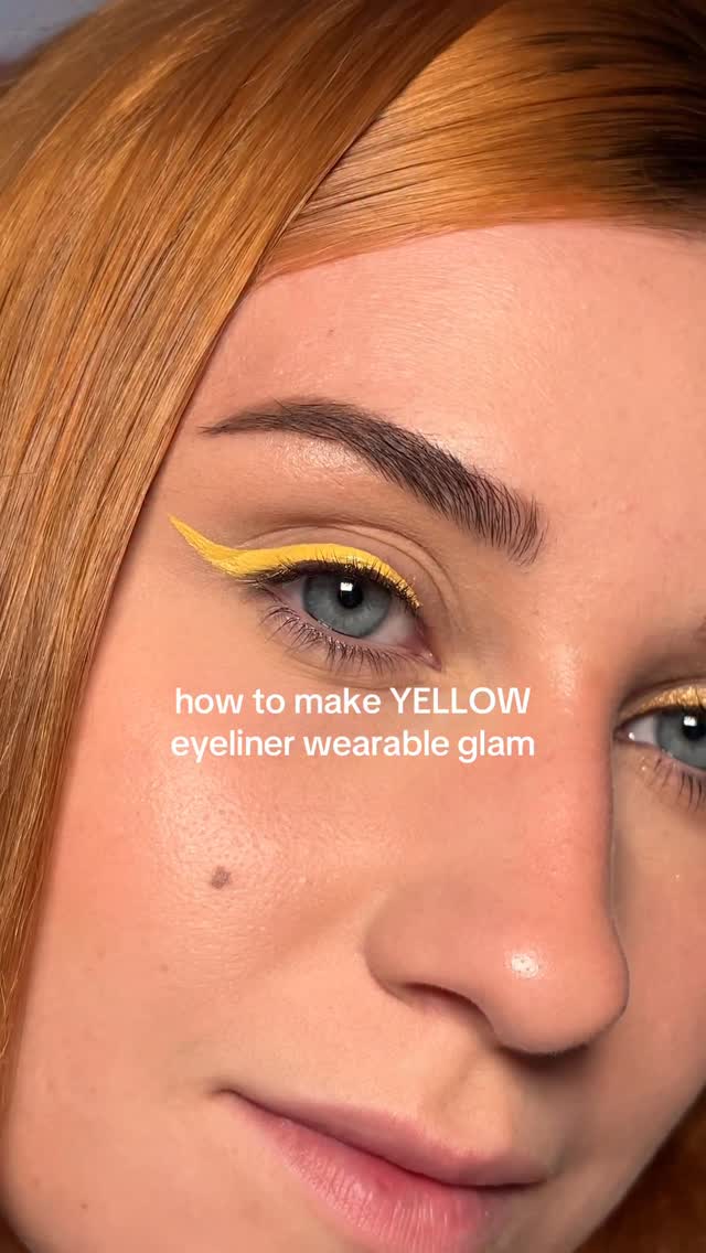 Instagram post by @chloeandcosmetics for Eylure. Caption reads: How to turn a bold yellow eyeliner into a gorgeous....