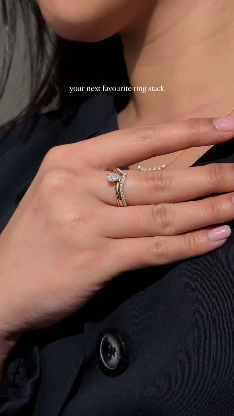 Instagram post by @shinugc for Linjer Jewelry. Caption reads: My favourite ring stack from @linjerco So so....