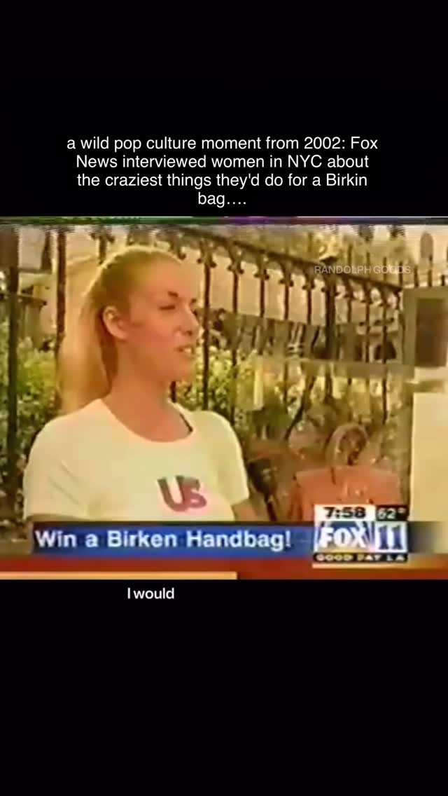 Instagram post by @hautecouturefashionista for Hermès. Caption reads: A 2002 company promotion, offering 12 Hermès bags....