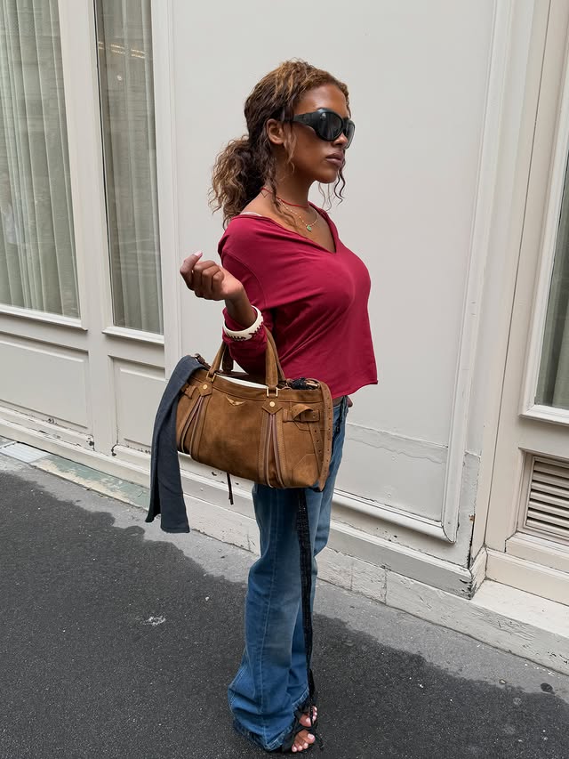 Instagram post by @mv.tiangue for Zadig&Voltaire. Caption reads: [...] just an excuse for a new Madison Bag....