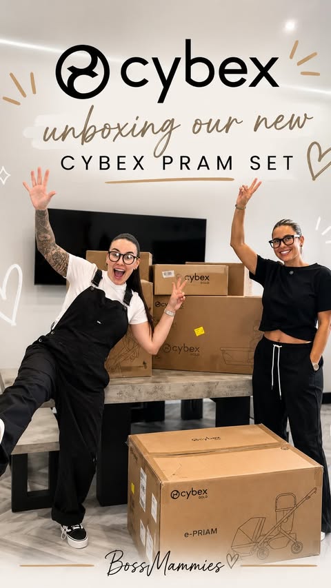 Instagram post by @bossmammies for CYBEX. Caption reads: [...] chat… 💙 Come with us as we unbox our CYBEX....