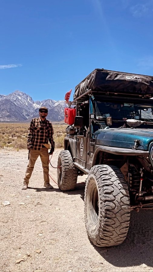 Instagram post by @cb_overland for Mountain House. Caption reads: A country of wonderful contrasts. Hot deserts....