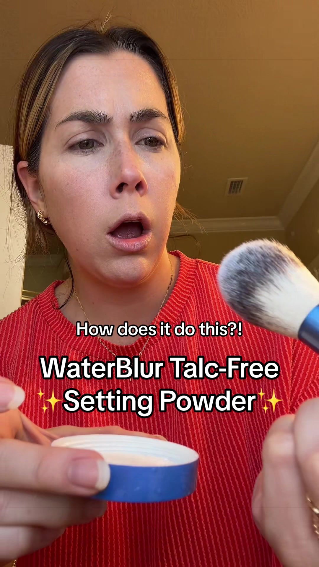 TikTok post by @jennah.samples for Doll 10 Beauty. Caption reads: [...] setting powder called WaterBlur by @Doll 10....