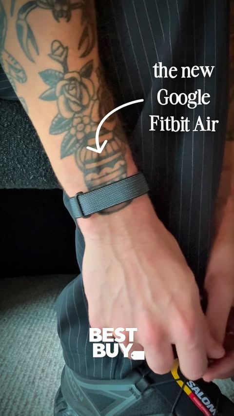 Instagram post by @madmattsicoly for Best Buy. Caption reads: [...] grabbed the new Google Fitbit Air from....