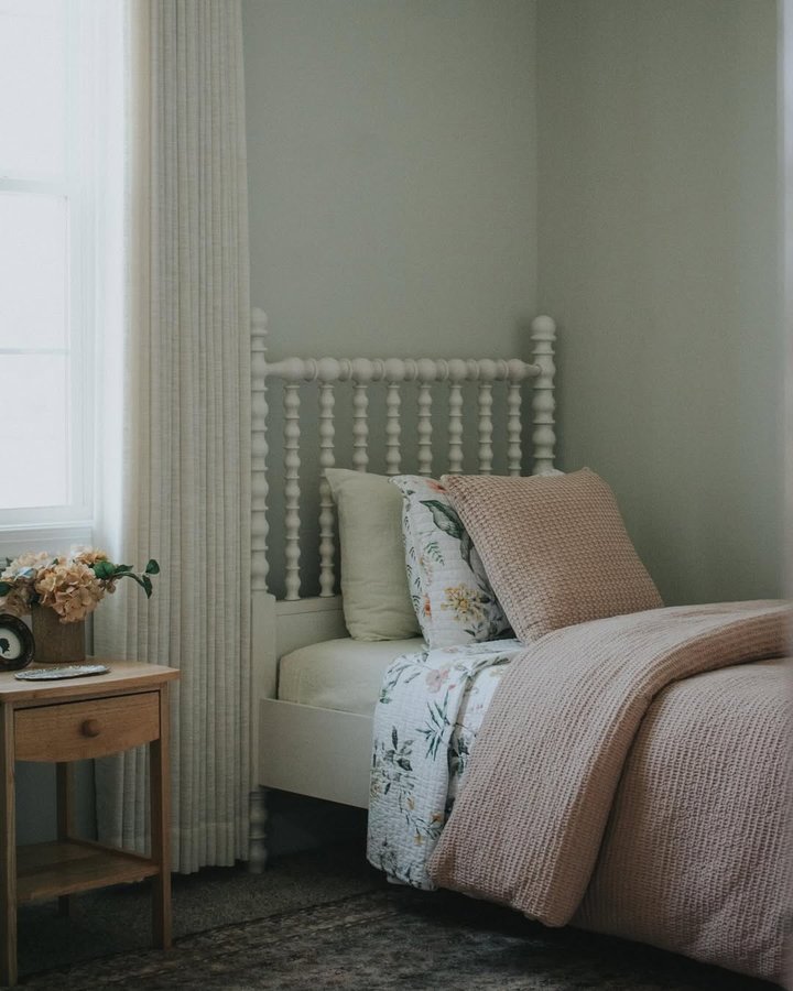 Instagram post by @athomewith_grace for Levtex Home. Caption reads: [...] Never disappointed with bedding from....