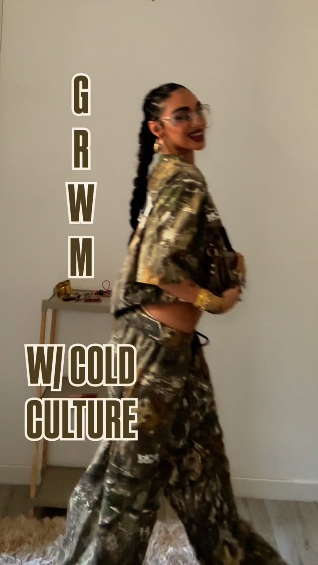 Instagram post by @claudiabraia_ for Cold Culture. Caption reads: GRWM W/ @coldculture 🫰🏽★

#reels #outfits #grwm....