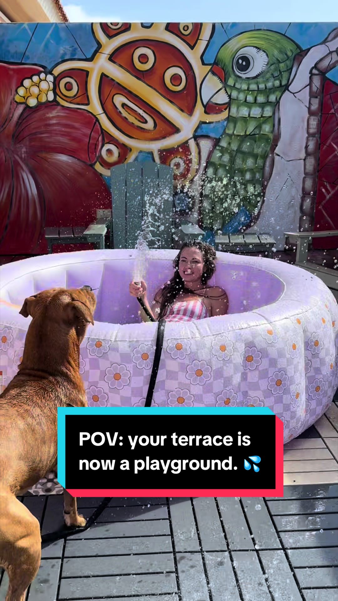 TikTok post by @kaja_macho for SLOOSH. Caption reads: [...] playground. 💦 Luxury Family Pool from....