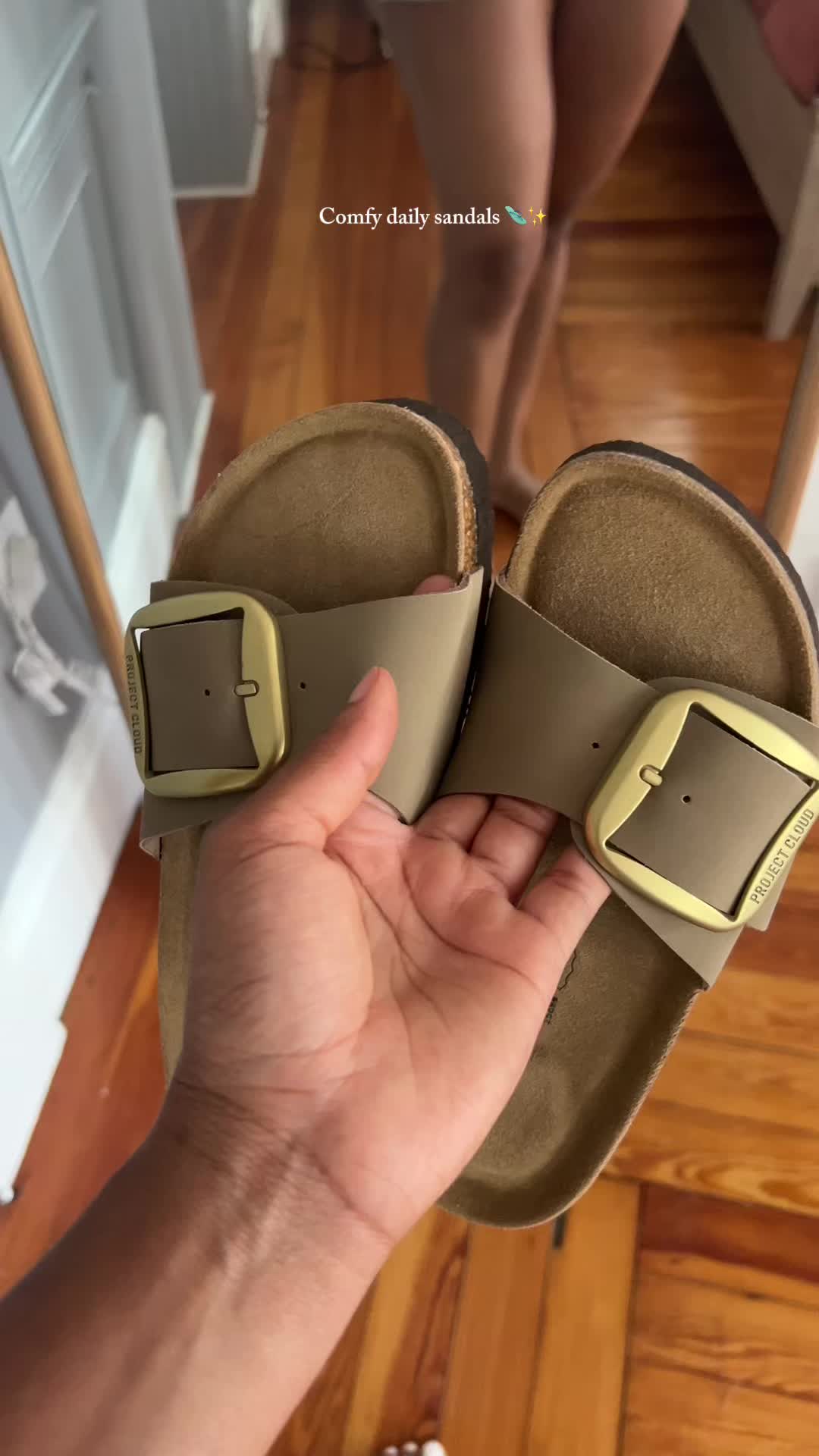 TikTok post by an influencer for Project Cloud Shoes. Caption reads: [...] to walk all day in! @Project Cloud Shoes....