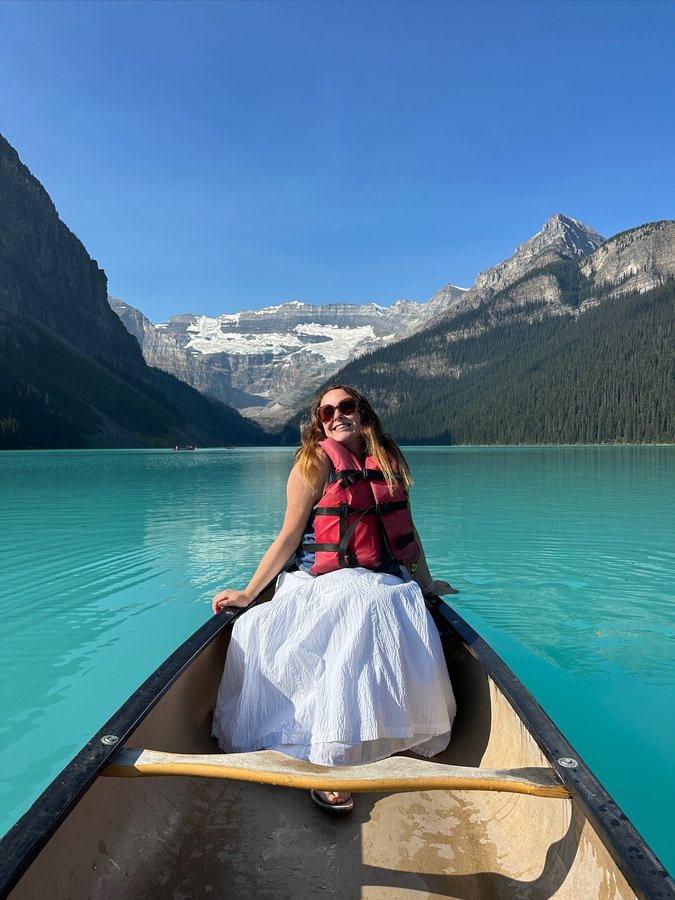 Instagram post by @helenwrites for Travel Alberta. Caption reads: [...] [ad] @mycanadatripsuk @travelalberta....