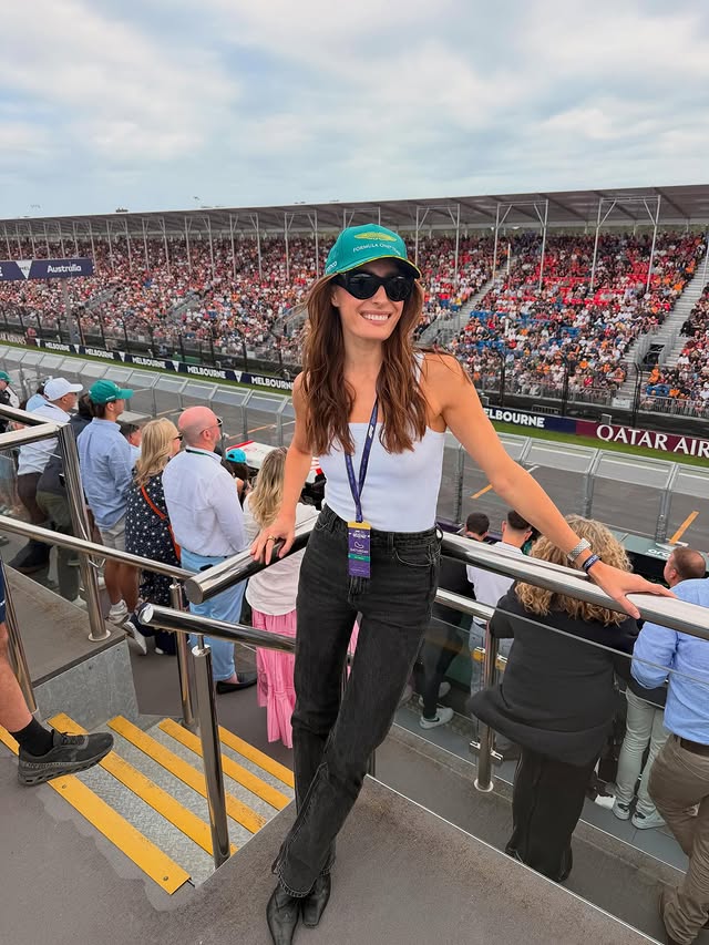 Instagram post by @rebeccalharding for ELEMIS. Caption reads: F1 with @elemis and @meccabeauty in no particular....