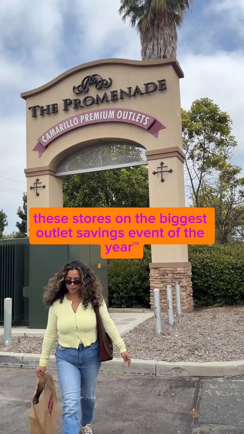 Instagram post by @emerritacruz for Premium Outlets. Caption reads: plan ahead for National Outlet Shopping Day® June....