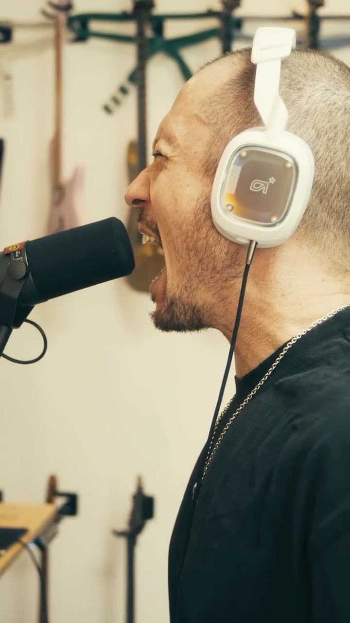 Instagram post by @matthewkheafy for 1 Shot Energy. Caption reads: What’s your vocal routine? 

Mine? It’s changed a....