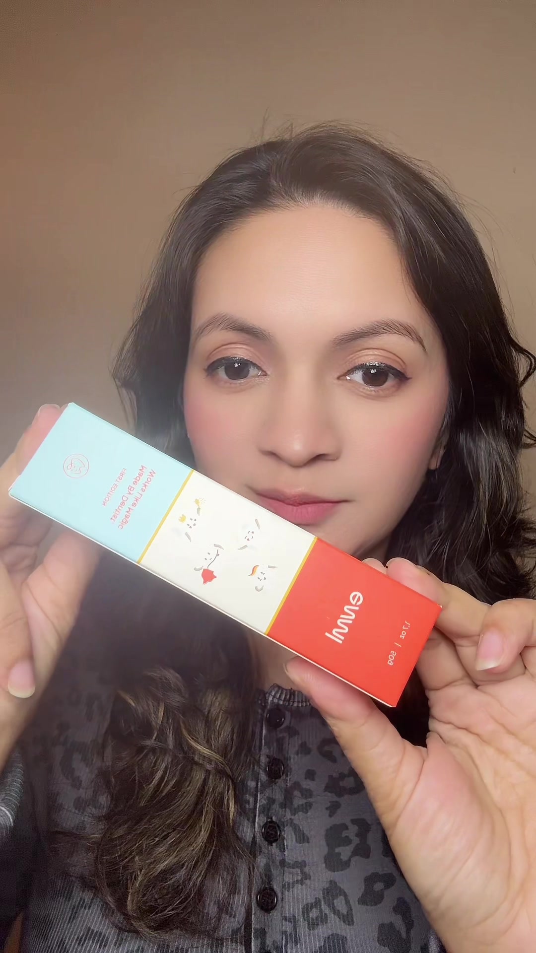 TikTok post by @manisagyawali7 for ENML Toothpaste Tabs. Caption reads: [...] #oralcareforkids #foryoupage @ENML....